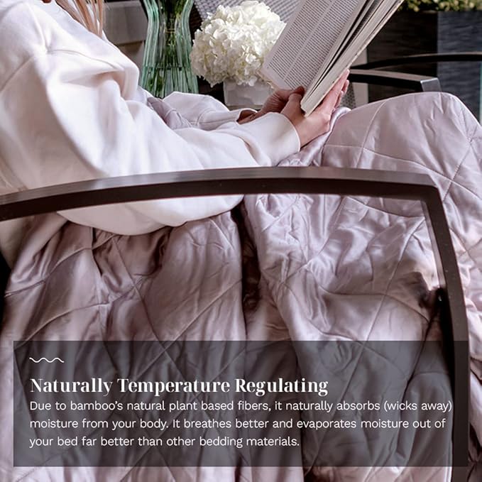 LUXOME Lightweight Blanket | 100% Rayon (Viscose) from Bamboo Fabric & Fill | King/Cal King - 98"x92" | Thermal-Regulating | Super Soft | Dove-StrideForce Fitness