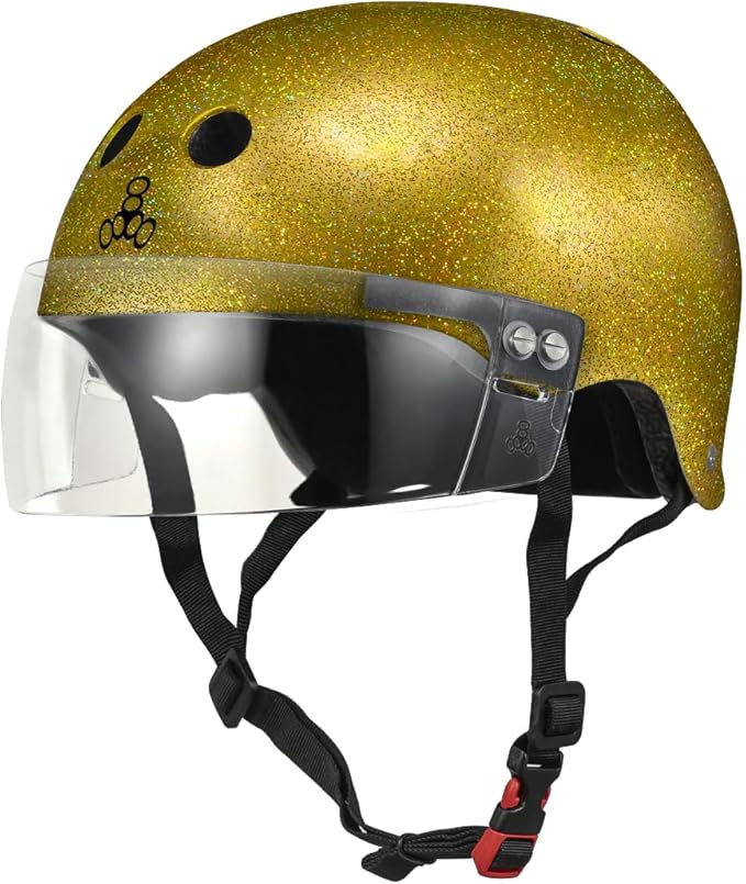 Triple Eight The Certified Sweatsaver Helmet with Visor for Roller Derby, Skateboarding and BMX-StrideForce Fitness