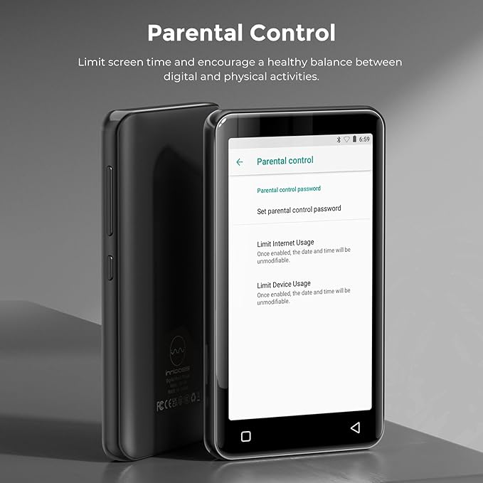 innioasis 80GB MP3 Player with Bluetooth and WiFi, MP3 Player for Kids with Spotify, Spotify Kids, Pandora, Audible, 4.0" Touch Screen Music Player with Parental Controls, Up to 1TB (Gray)-StrideForce Fitness