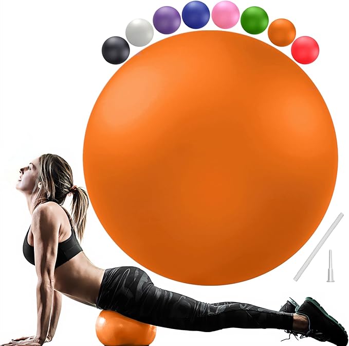 Soft Pilates Ball 9 Inch, Ideal Small Exercise Ball Between Knee Squeeze for Physical Therapy Yoga Core Medicine Abs Pt Bouncy, Mini Rubber Fitball Barre Workout Equipment for Women Men Kid Toddler-StrideForce Fitness