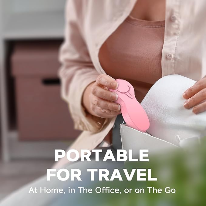 RONAVO Tongue Scraper Tongue Cleaner (New Series) Tongue Scraper for Adults Portable Storage Tongue Coating Removal Bad Breath Care Metal Tongue Scraper with Pink Carrying Case