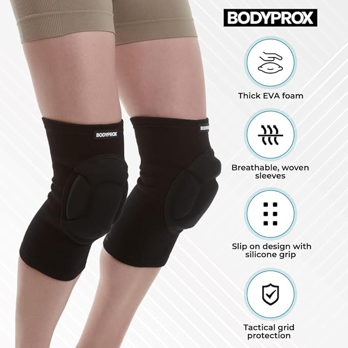 Bodyprox Protective Knee Pads, Thick Sponge Anti-slip, Collision Avoidance Knee Sleeve-StrideForce Fitness