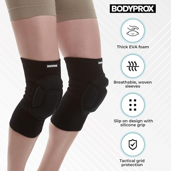 Bodyprox Protective Knee Pads, Thick Sponge Anti-slip, Collision Avoidance Knee Sleeve-StrideForce Fitness