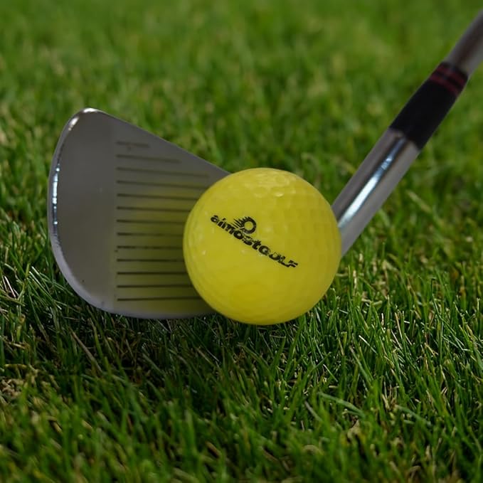 Best Practice Golf Balls on The Planet. Perfect for Golf Training. Solid Contact for Great Feedback. Limited Flight for Backyard use. Safe for Indoors. by AlmostGolf (10 Pack Yellow)-StrideForce Fitness