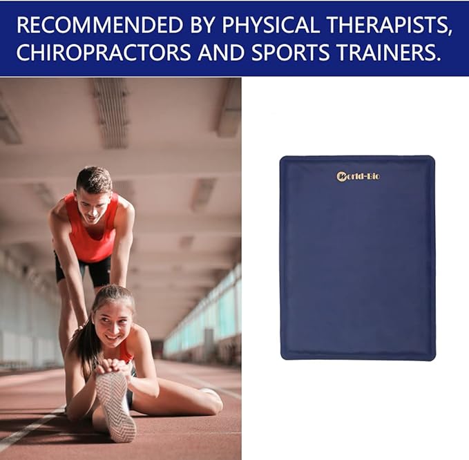 Large Gel Ice Pack 2 pack for Injuries Reusable, Flexible Hot Cold Therapy Pad for Hip, Back, Knee, Leg, Soothing Pain from Bruises & Sprains, Muscle Aches, Relief for Surgery, Back Pain 11.5" x 15.4"-StrideForce Fitness