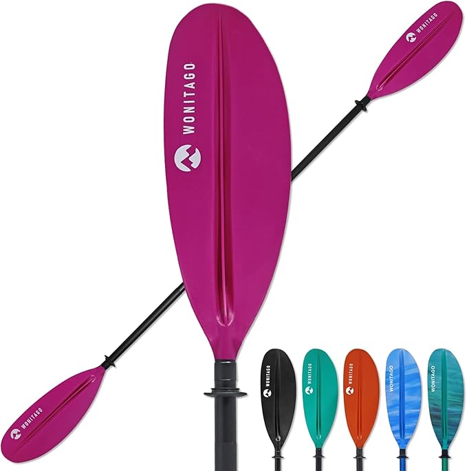 Kayak Paddle with Aluminum Shaft and Reinforced PP Blade, Floating Kayak Oar for Kayaking Canoeing and Boating, 220 cm/86 inches - 230 cm/90 inches-StrideForce Fitness