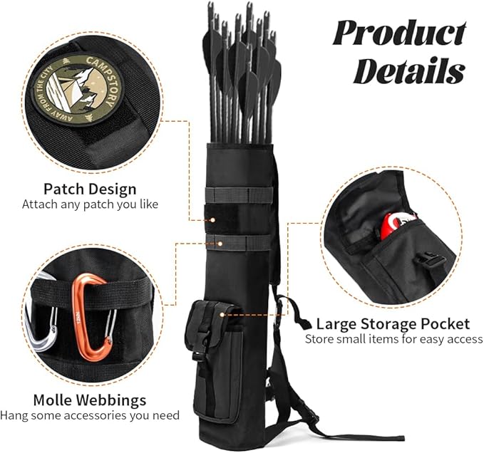 PSKOOK Archery Lightweight Back Arrow Quiver-StrideForce Fitness