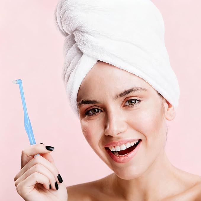 4 PCS End Tuft Toothbrush Adult, Gum Single End Tuft Brush, Soft Orthodontic Toothbrushes for Braces, Small Soft Head for Tiny Hard-to-Reach Areas Detail Cleaning, Individually Wrapped