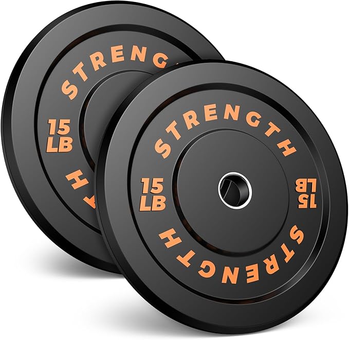 Olympic Rubber Bumper Weight Set - 2 Inch Barbell Plates for Home Gym Strength Training-StrideForce Fitness