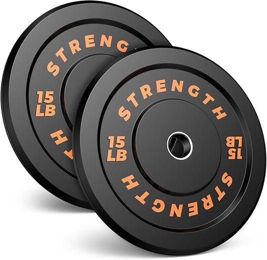 Olympic Rubber Bumper Weight Set - 2 Inch Barbell Plates for Home Gym Strength Training-StrideForce Fitness