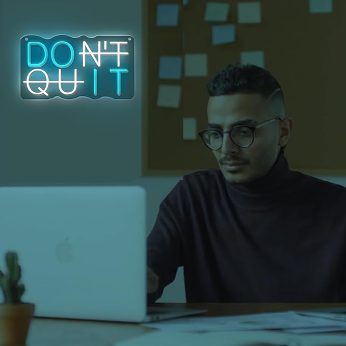 Do It Don't Quit Neon Sign USB Powered with Dimmable Switch for Wall Background Decor Room Decoration Inspirational Wall Art Office Bar Gym Parties Events Birthday Party 16.5x9 in-StrideForce Fitness