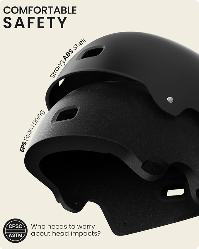 OutdoorMaster Skateboard Cycling Helmet - Two Removable Liners Ventilation Multi-Sport Scooter Roller Skate Inline Skating Rollerblading for Kids, Youth & Adults-StrideForce Fitness
