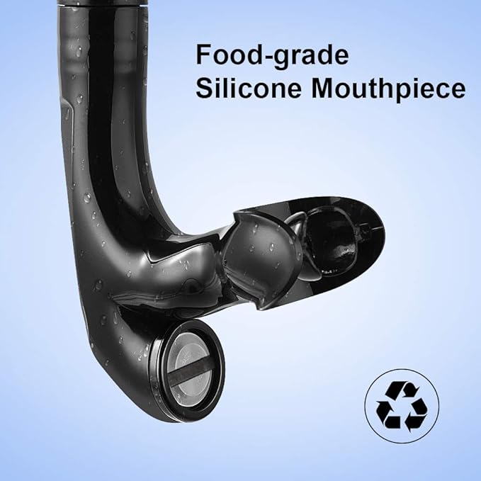 Swim Snorkel for Lap Swimming,Adult Swimmers Snorkeling Gear for Swimming Snorkel Training in Pool and Open Water,Snorkle Center Mount Silicone Mouthpiece One-Way Purge Valve-StrideForce Fitness