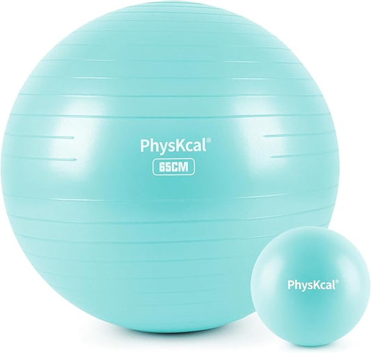 Yoga Ball for Exercise, Pilates Set, 4 Sizes Fitness Ball for Workout, Birthing, Pregnancy, Physical Therapy- Pump Included-StrideForce Fitness