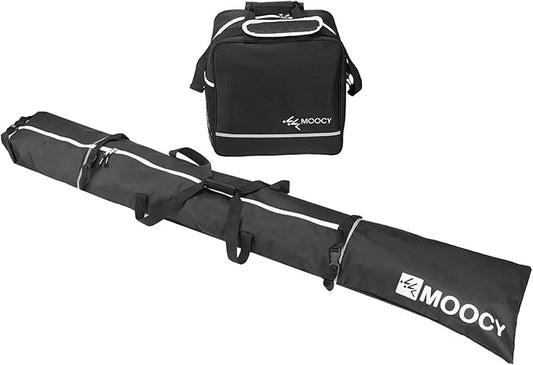 MOOCY Ski Bag for Air Travel, Unpadded Snow Bag Fits Skis Up to 200cm, Carrying Bag for Adults and Children-StrideForce Fitness