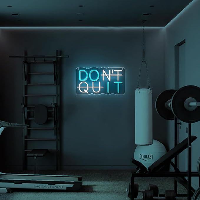 Do It Don't Quit Neon Sign USB Powered with Dimmable Switch for Wall Background Decor Room Decoration Inspirational Wall Art Office Bar Gym Parties Events Birthday Party 16.5x9 in-StrideForce Fitness
