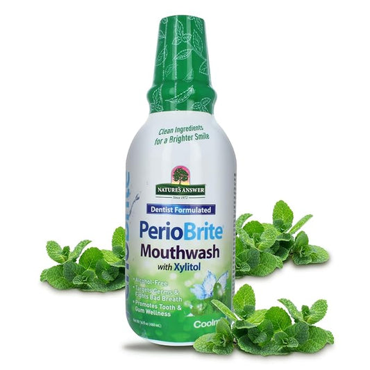 Natures Answer Periobrite Mouthwash 16 oz | Whitens Teeth | Freshens Breath | Removes Plaque | Minimizes Dry Mouth