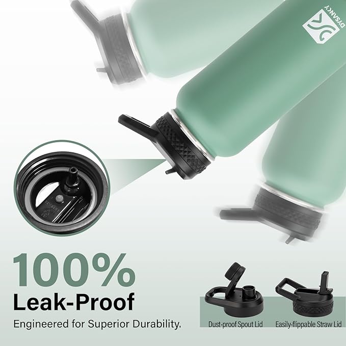 Insulated Water Bottle | Thickened Stainless Steel Vacuum Metal | Portable Sports Water Jug for Gym and Hiking with Straw, Carrier Bag, Handle Strap | BPA-Free 32 oz-StrideForce Fitness