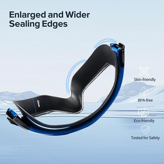 Adult Swimming Goggles,Leak-Proof,Anti-Fog Pool Glasses,Wide View Swim Goggles with Ear Plugs and Nose Clip-StrideForce Fitness