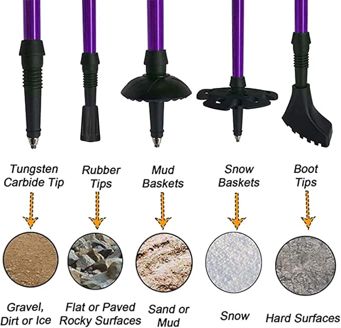 Aihoye Hiking Trekking Poles, 2 Pack Collapsible, Lightweight, Anti Shock, Walking Sticks, Adjustable Hiking Pole for Men and Women-StrideForce Fitness