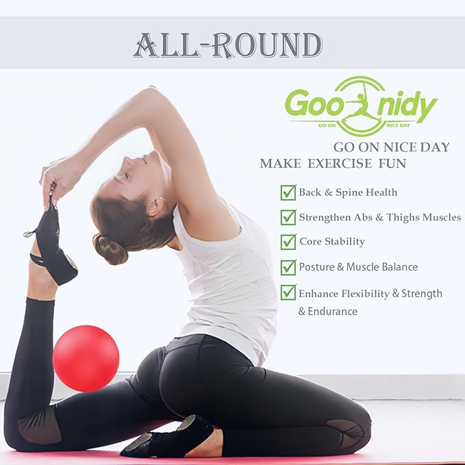 Soft Pilates Ball 9 Inch, Ideal Small Exercise Ball Between Knee Squeeze for Physical Therapy Yoga Core Medicine Abs Pt Bouncy, Mini Rubber Fitball Barre Workout Equipment for Women Men Kid Toddler-StrideForce Fitness