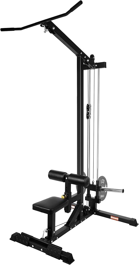 LAT All-in-one Machine with High and Low Pulley Station, LAT PullDown and LAT Row Cable Machine, LAT Tower with Adjustable Leg Support for Home Gym Total Body Training-StrideForce Fitness