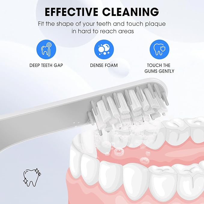 Toothbrush Replacement Heads Compatible with Quip Electric Toothbrush, Soft Bristles Adult Brush Heads, Gray, Pack of 4