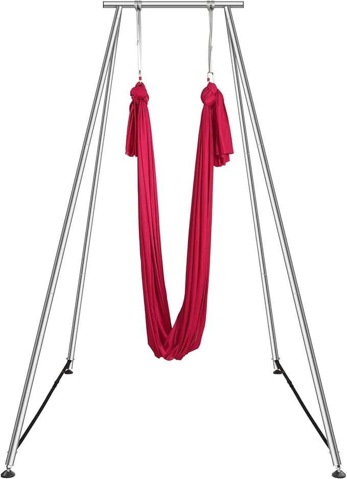 VEVOR Aerial Yoga Frame, 9.67 ft Height Swing Stand, Max 551.15 lbs Load Chrome-Plated Steel Pipe Inversion Yoga Rig for Indoor Outdoor Use-StrideForce Fitness