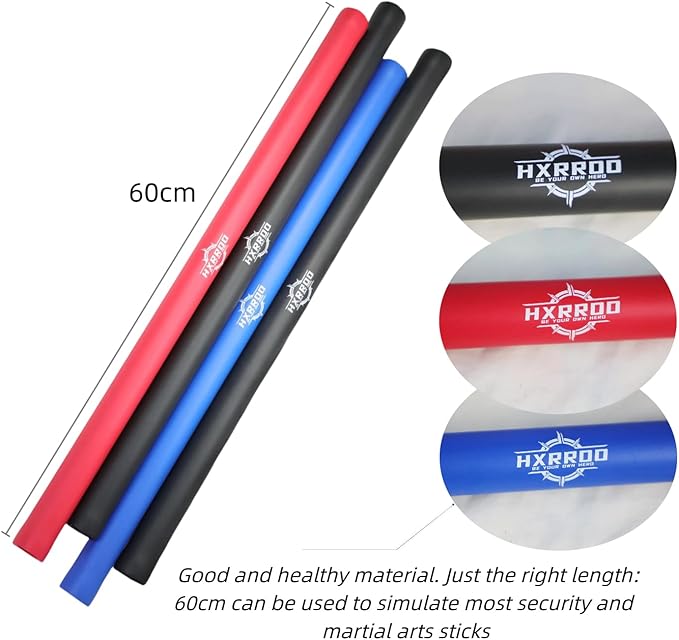 Kali Sticks Martial Arts Foam Padded Escrima Sticks for Safe Practice Training and Sparring with Carry Bag Case - 4 Packs-StrideForce Fitness