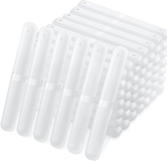 60 Pieces Plastic Toothbrush Holders Portable Travel Toothbrush Case Cover Protector Case Holders for Indoor Outdoor Travel Trip Home Camping School (Clear)