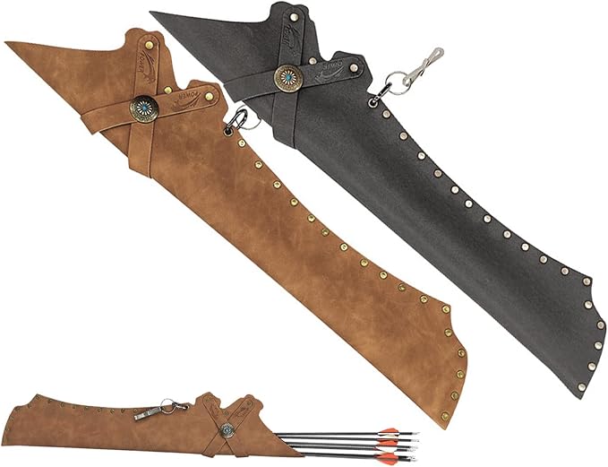 Arrow Quiver Hip Quiver for Arrows Waist Hanged Arrow Holder Adjustable PU Leather Hip Arrows Bag-StrideForce Fitness