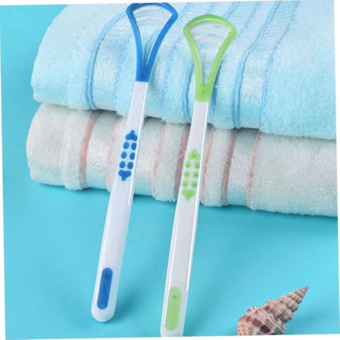 Tongue Scraper Tongue Cleaning Brush Scraper Tool for Oral Hygiene, Healthy Mouth Care and Daily Dental Cleaning Green
