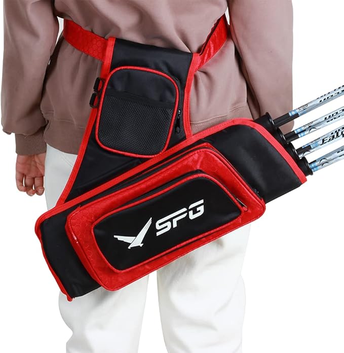 SOPOGER Archery Hip Quiver for Arrows - 3 or 4 Tube Bow Belt Quiver Waist Hanged for Youth Teens Adults Compound Bow Recurve Bow Target Shooting-StrideForce Fitness