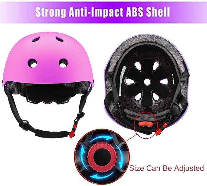 Adjustable Helmet for Ages 3-16 Kids Toddler Boys Girls Youth,Protective Gear with Elbow Knee Wrist Pads for Multi-Sports Skateboarding Bike Riding Scooter Inline skatings Longboard Roller Skate-StrideForce Fitness