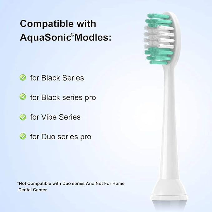 AquaSonic Replacement Toothbrush Heads 10 Pack Everystep Compatible with Black Series Pro, Duo Series Pro, White