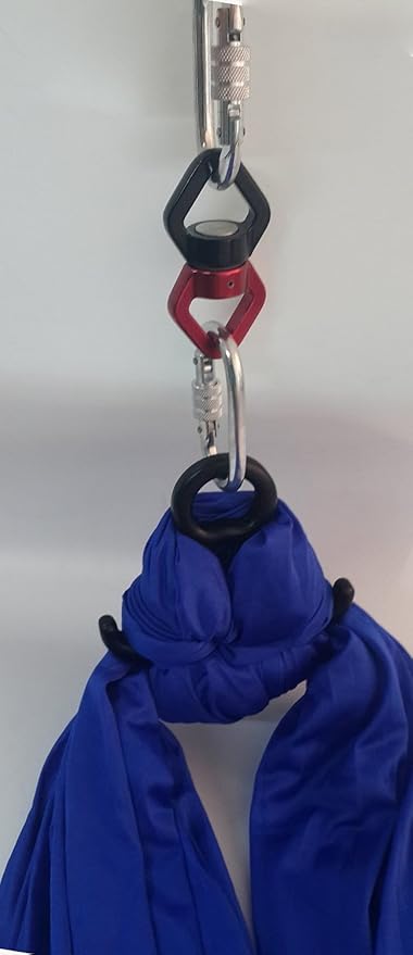 DASKING Aerial Silks Starter Kit - Durable 11Yards of Aerial Yoga Hammock with Hardware, Aerial Swing for Acrobatic Flying Yoga & All Levels (Aerial Rigging Point Up to 14ft)-StrideForce Fitness