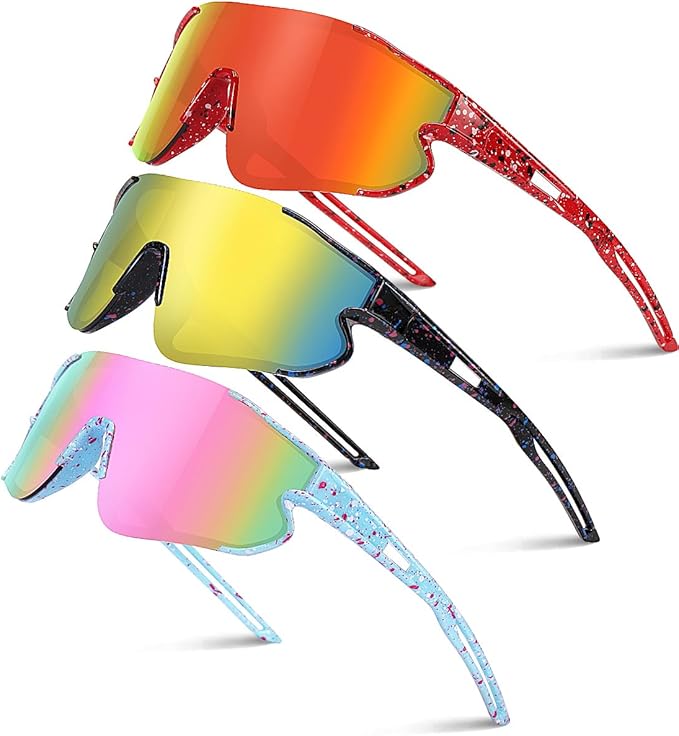 Kids Baseball Sunglasses for Boys Girls Youth Softball Cycling Sports Sunglasses UV400 Protection Age 5-12-StrideForce Fitness