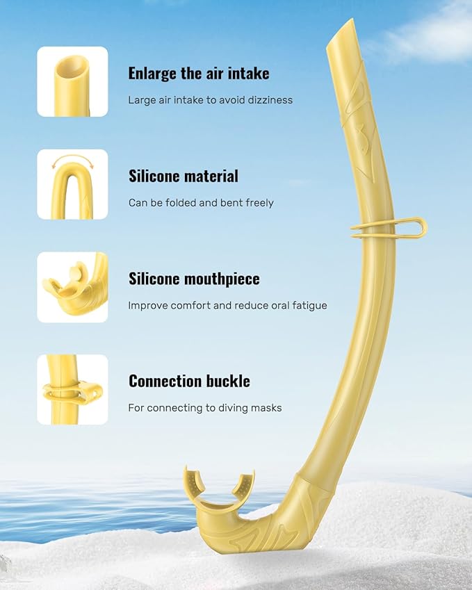 W WSTOO Adults Diving Snorkel Breathing Tube Silicone Flexible Foldable Snorkel Anti-Drop for Freediving Swim Training,Diving and Scuba Diving,Easy to Carry for Travel-StrideForce Fitness