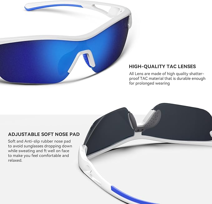 BEACOOL Polarized Sports Sunglasses for Men Women Youth Baseball Cycling Running Fishing Golf Motorcycle TAC Glasses UV400-StrideForce Fitness