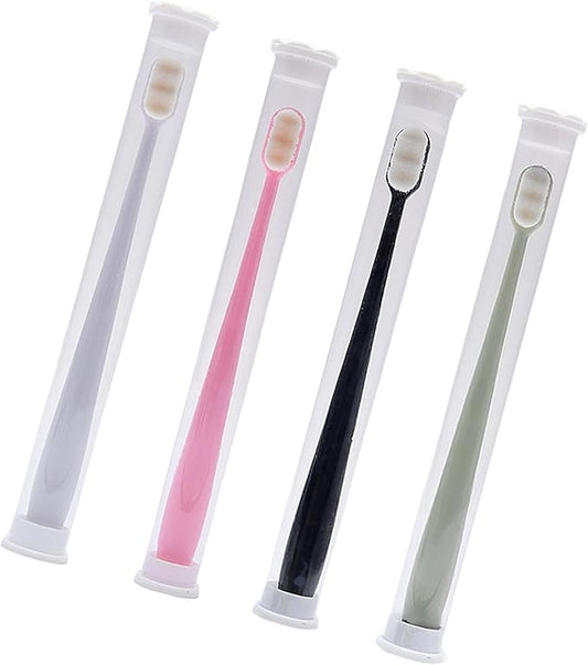 4Pieces Soft Bristle Toothbrushes for Family Use Feature Waved Designs for Enhancing Sensitive Teeth Soft Bristle Toothbrush