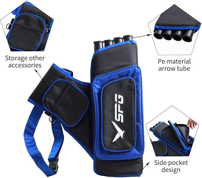 SOPOGER Archery Hip Quiver for Arrows - 3 or 4 Tube Bow Belt Quiver Waist Hanged for Youth Teens Adults Compound Bow Recurve Bow Target Shooting-StrideForce Fitness