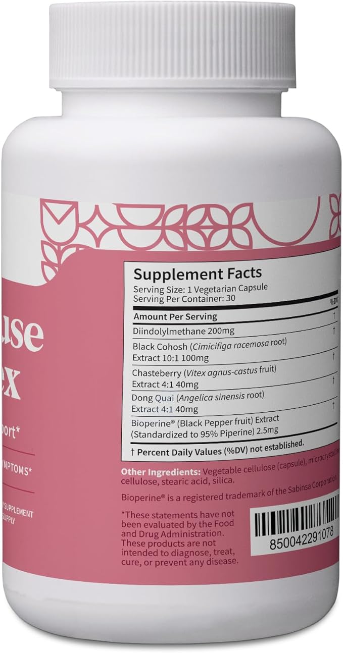Pattern Wellness Menopause Complex Supplement - Natural Menopause Support for Hot Flashes, Mood Swings, Hormone Balance - Formulated with Bioperine® - 3rd Party Lab Tested - 30 Vegan Capsules-StrideForce Fitness