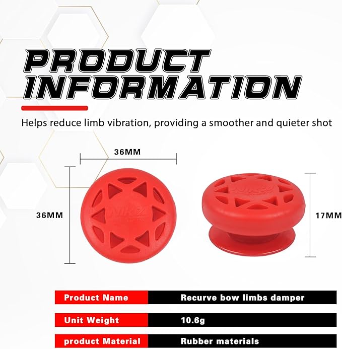 Archery Bow Stabilizer Solid Rubbe Limbs Vibration Damper for Youth Compound Bows, 2-Pack-StrideForce Fitness