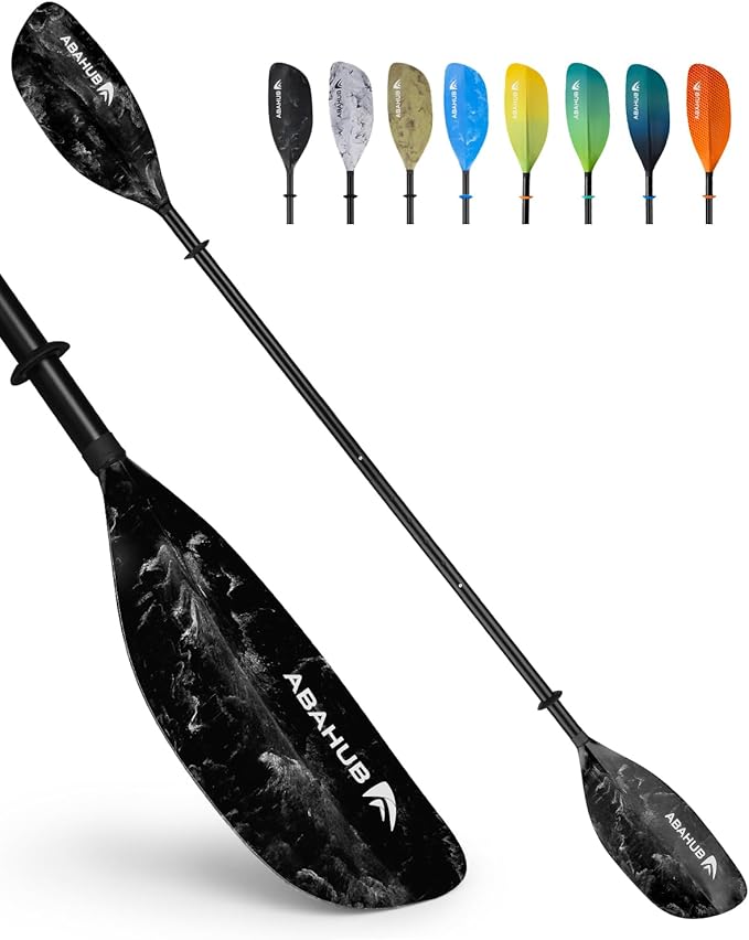 Abahub Adjustable Kayak Paddle 210-230 cm/ 230-250 cm Floating Kayaking Oars Boating Oars Canoeing Oars Black-StrideForce Fitness