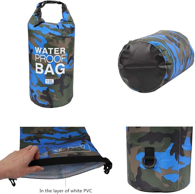 Waterproof Dry Bag 2L/5L/10L/15L/20L/30L, Roll Top Sack Keeps Gear Dry for Kayaking, Rafting, Boating, Swimming, Camping, Hiking, Beach, Fishing with Free Waterproof Phone Case-StrideForce Fitness