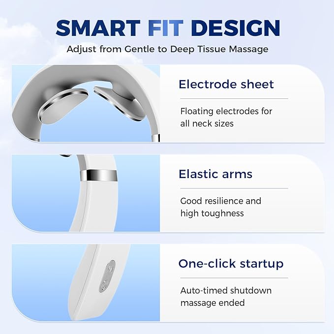 4-Head Electric Massagers Set, Vagus Nerve Stimulator Neck, 6 Modes & 16 Levels, Ergonomic Design, Promote Muscle Relaxation (Pink)-StrideForce Fitness