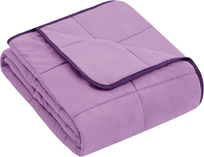 yescool Weighted Blanket (10 lbs, 41" x 60", Purple) Cooling Heavy Blanket for Sleeping Perfect for 90-110 lbs, Breathable Blanket with Premium Glass Bead, Machine Washable-StrideForce Fitness