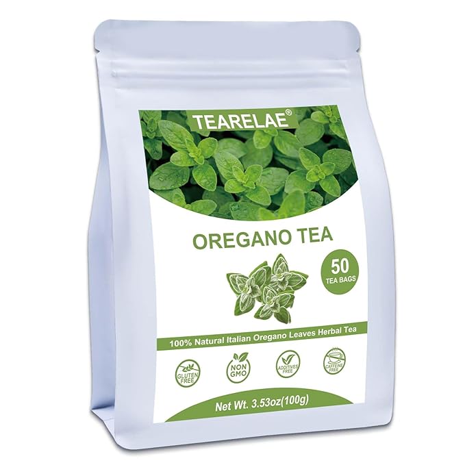 TEARELAE - Oregano Tea Bags - 50 Count - Premium Natural Oregano Leaves - Aid in Digestion, Rich in Antioxidants - Non-GMO - Caffeine-Free-StrideForce Fitness