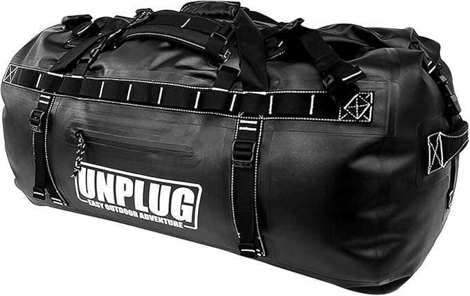 UNPLUG Ultimate Adventure Bag | 1680D Heavy Duty Waterproof Bag | Large Travel Duffle Bag which can be Used for Camping, Motorcycling, Boating, or Hunting-StrideForce Fitness