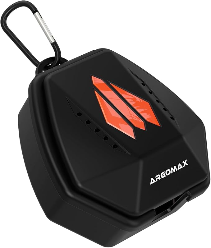 ARGOMAX Sports Lip Guard Case with Clip, Specializing Storage of Mouthguards with Lip Protection. Compatible with Various Brands of Football Lip Guard, Black+Orange.-StrideForce Fitness
